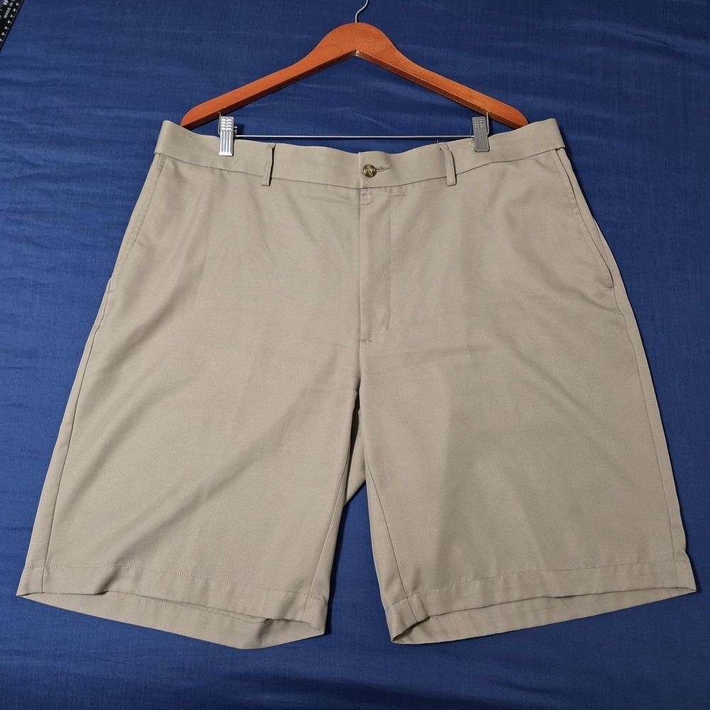 Grand Slam‎ Shorts Mens 40 Beige Microfiber Pleated Chino Lightweight Summer